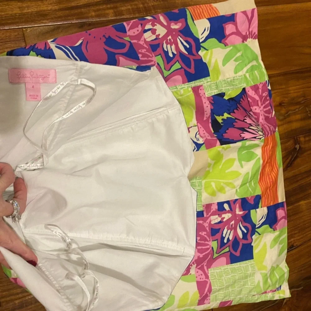 Lilly Pulitzer Strapless Dress in Pink, Green, and Blue 4 - Picture 5 of 9